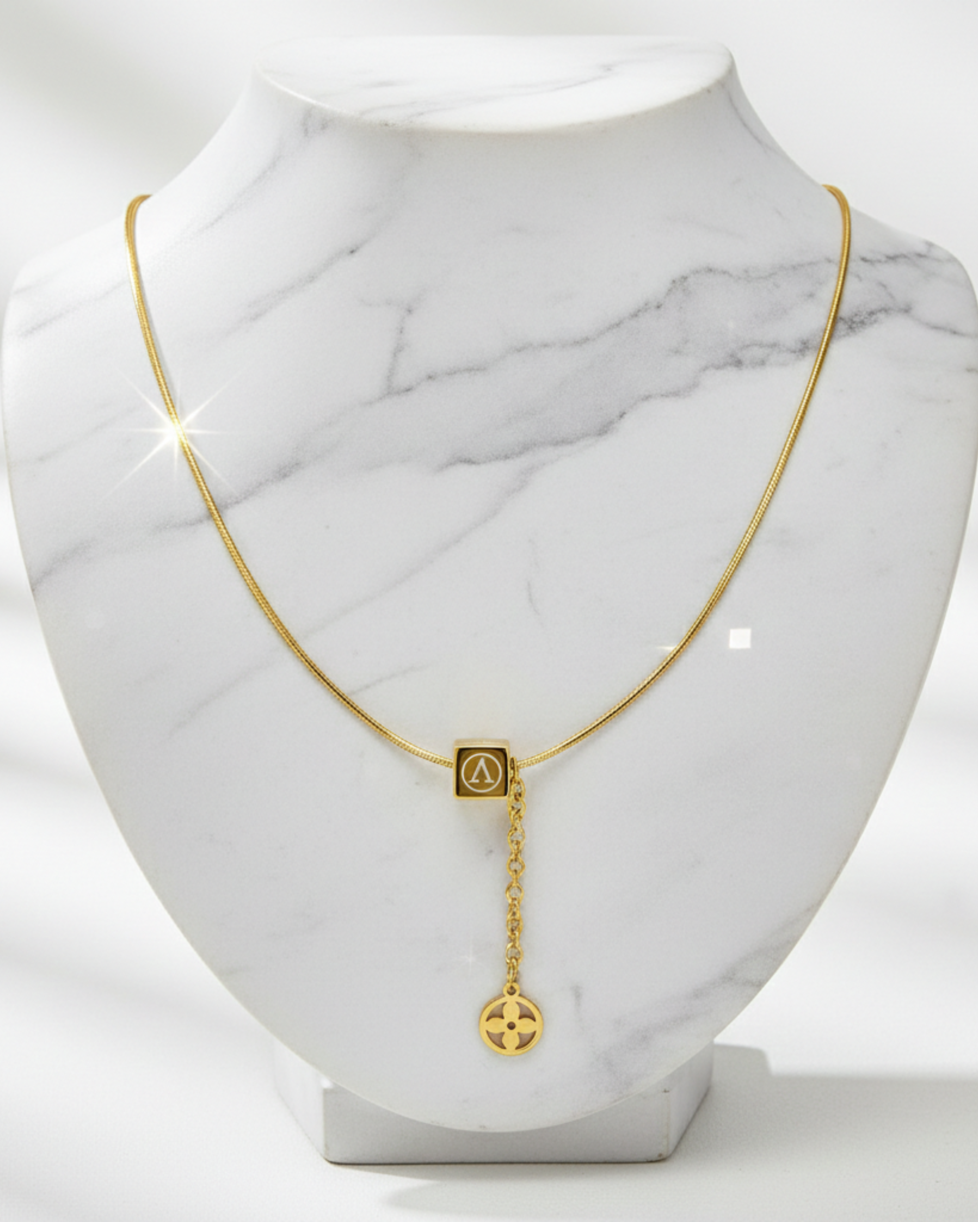 24K Gold Plated Initial Lariat