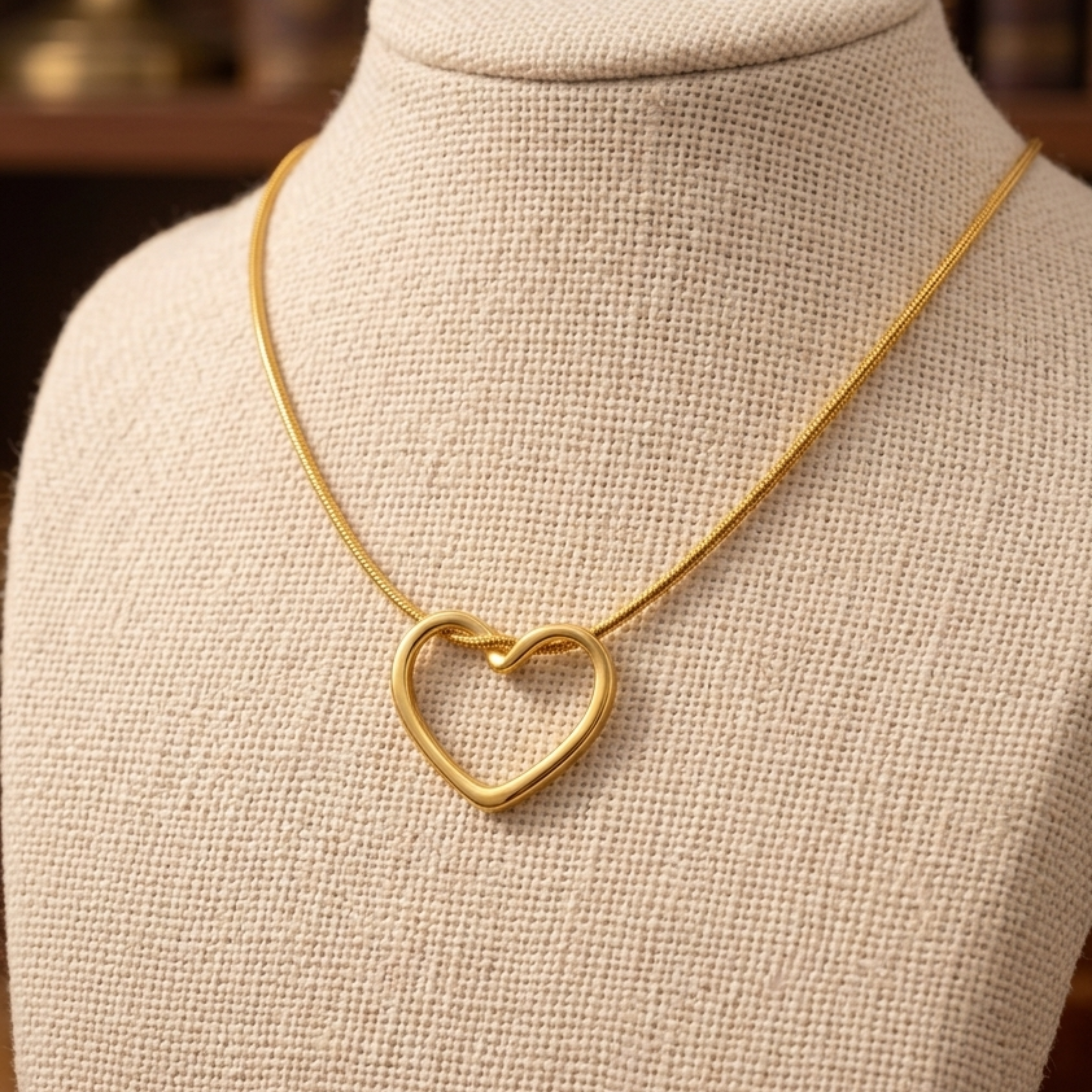 Levaro Promise Open Heart Pendant Necklace