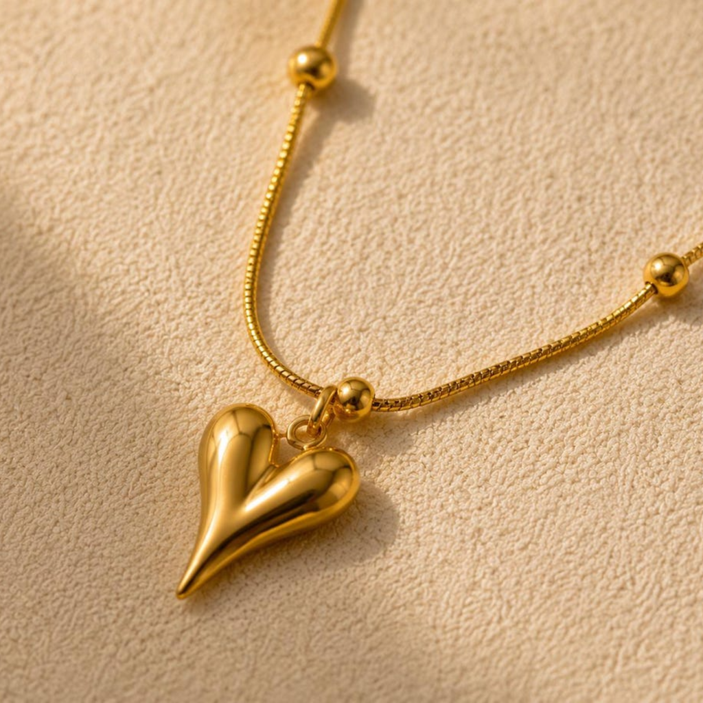 Golden Love Heart Necklace