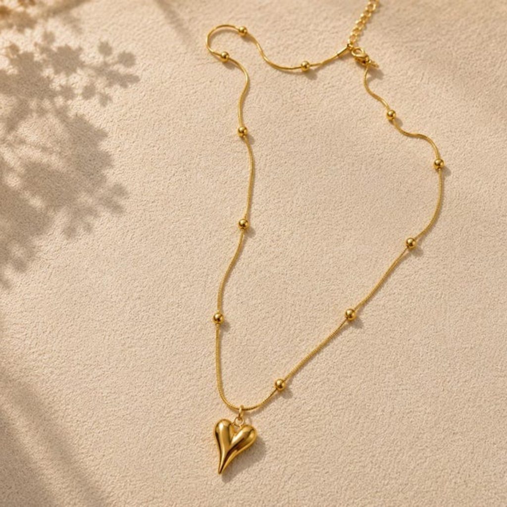 Golden Love Heart Necklace
