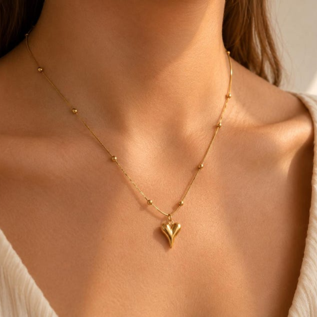 Golden Love Heart Necklace