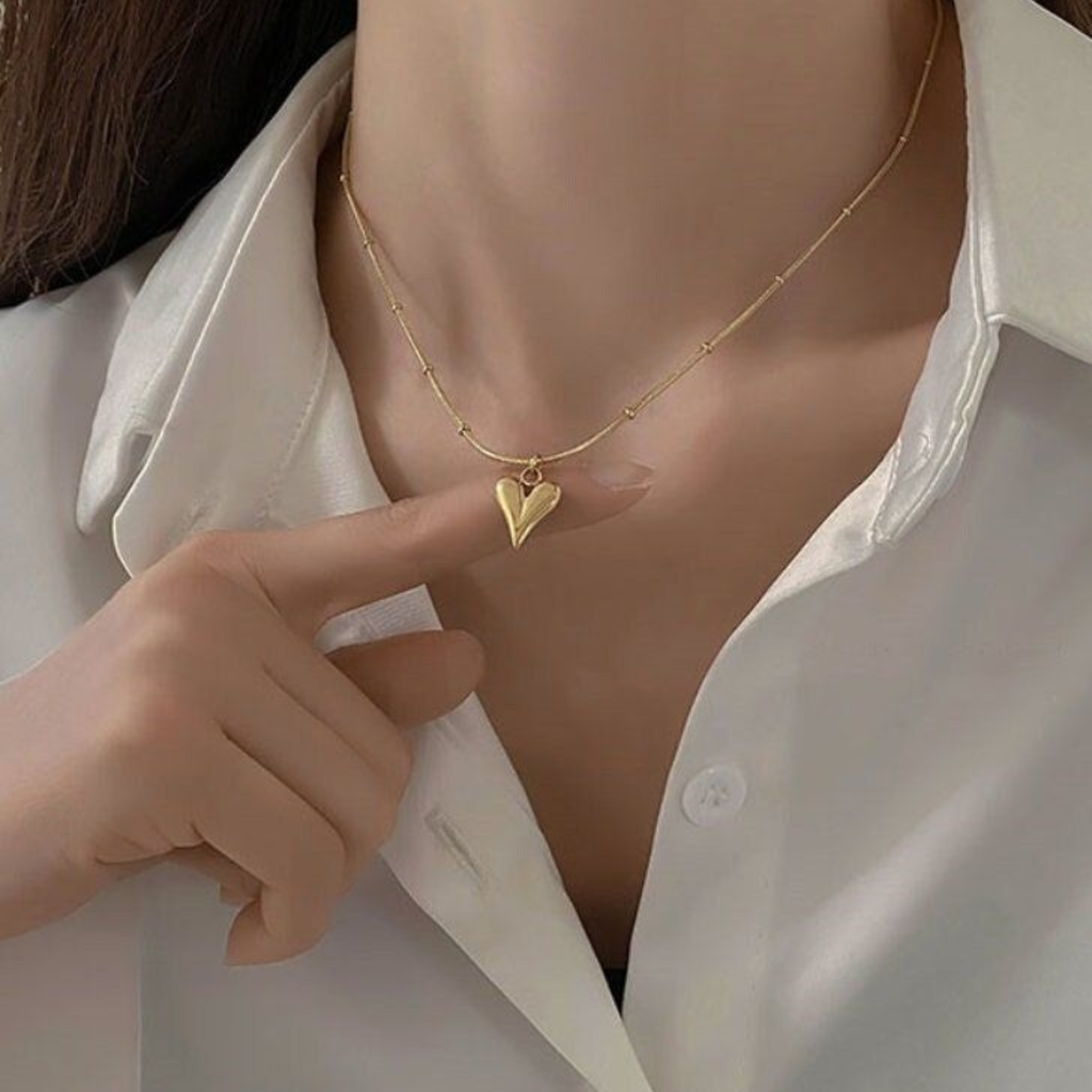 Golden Love Heart Necklace