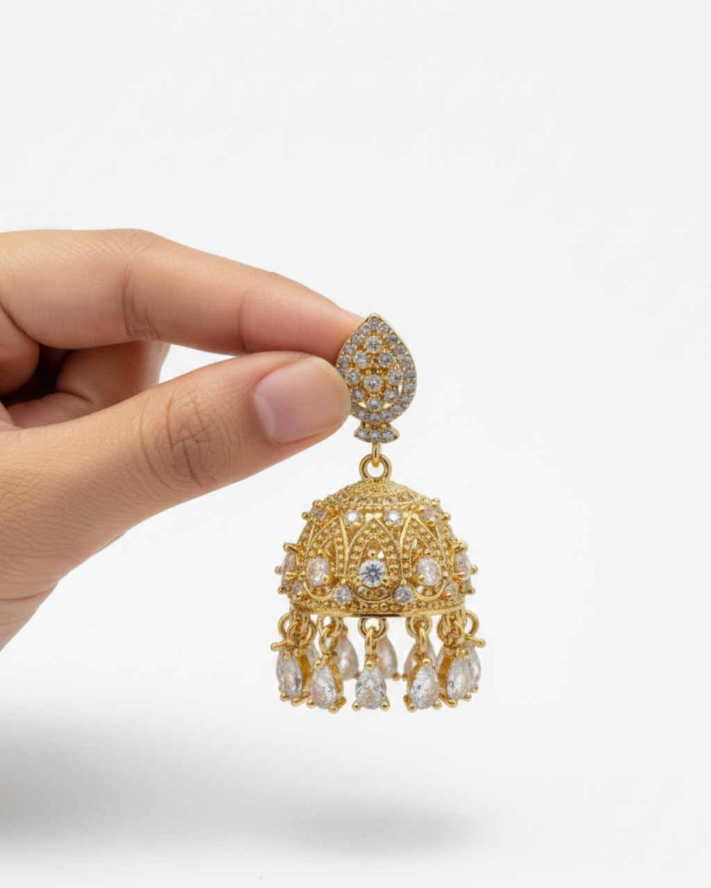 Gold-Plated Zircon Jhumka