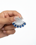 Silver Sapphire Earrings