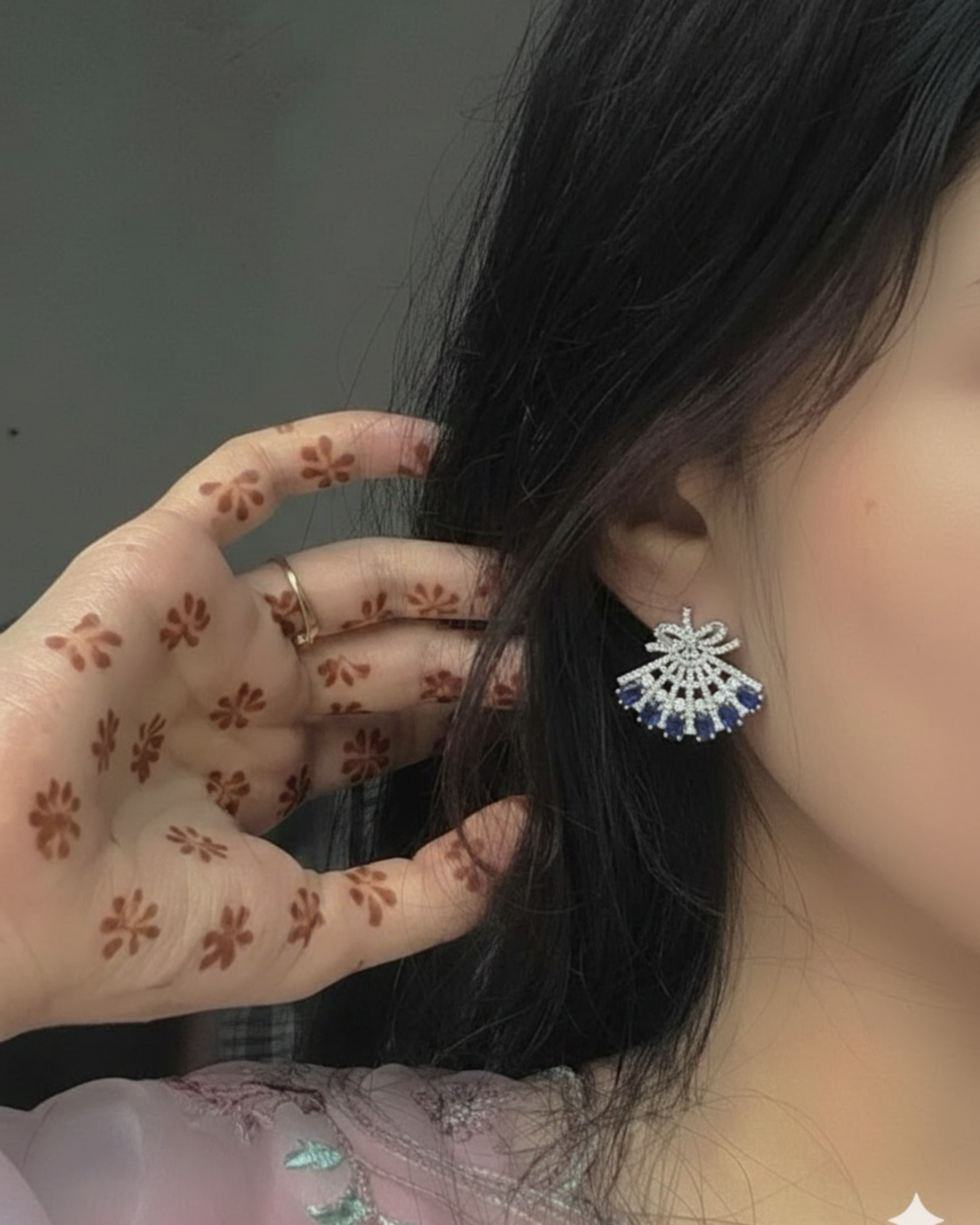 Silver Sapphire Earrings