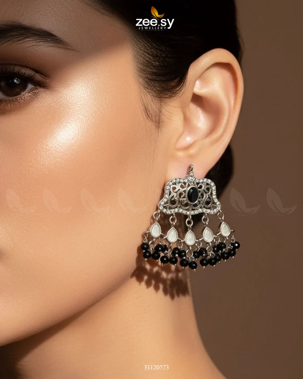 Elegant Tassel Moti Work Earrings