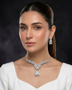 Silver Emerald Radiant Set