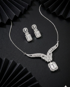 Silver Emerald Radiant Set