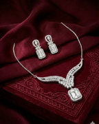 Silver Emerald Radiant Set