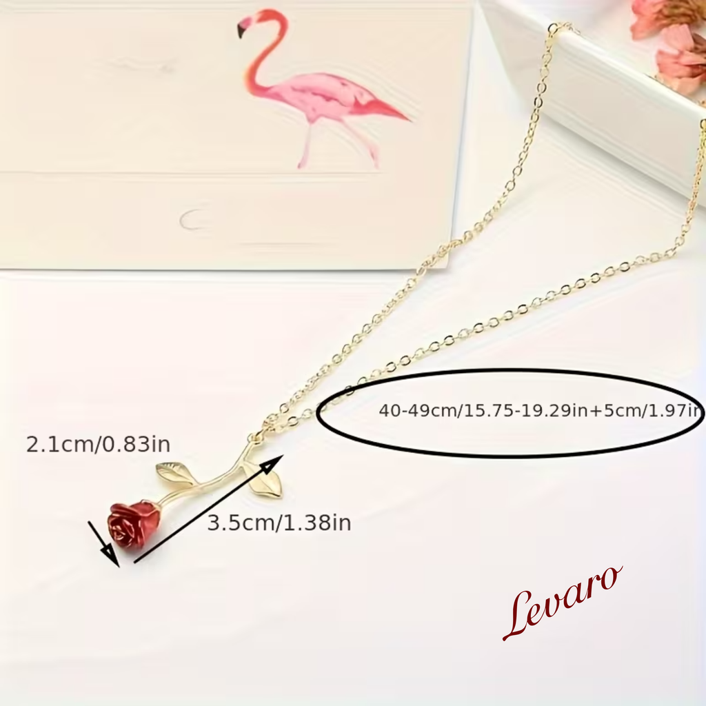 Falling Rose Pendant "Adjustable Chain"