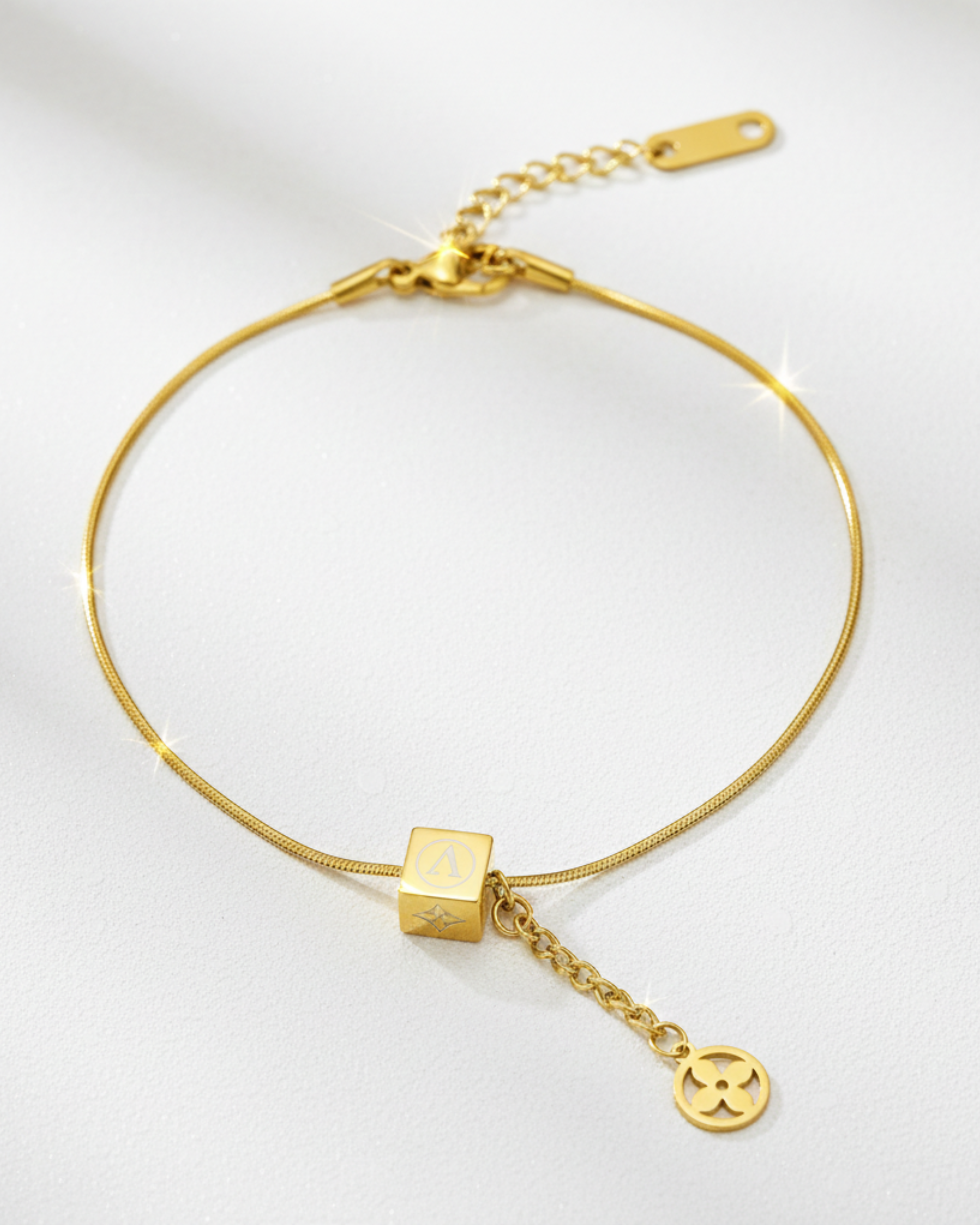 24K Gold Plated Initial Lariat