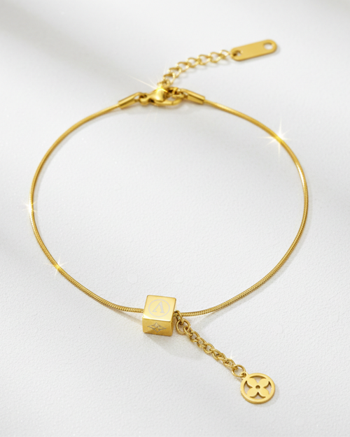 24K Gold Plated Initial Lariat