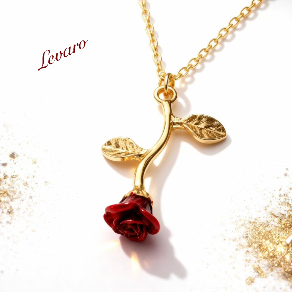 Falling Rose Pendant "Adjustable Chain"
