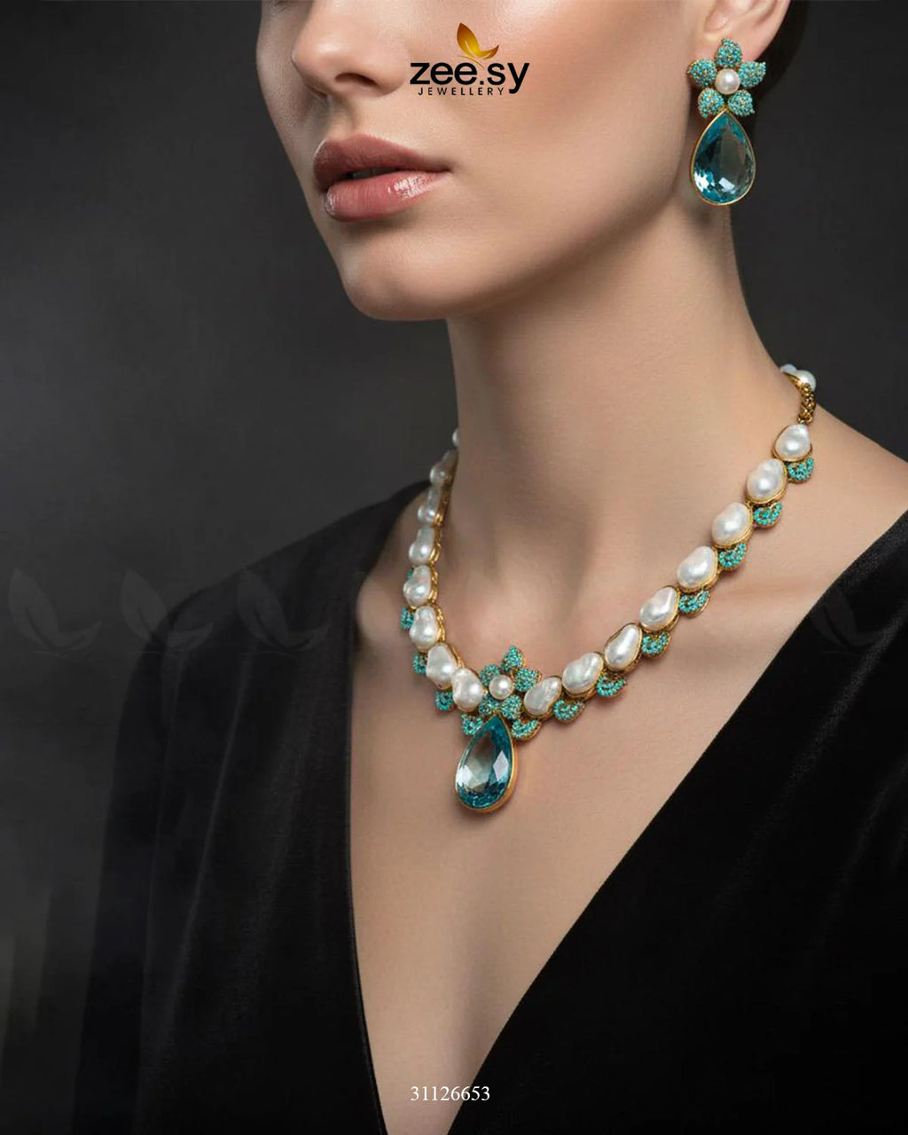 Oceanic Baroque Teardrop Necklace Set