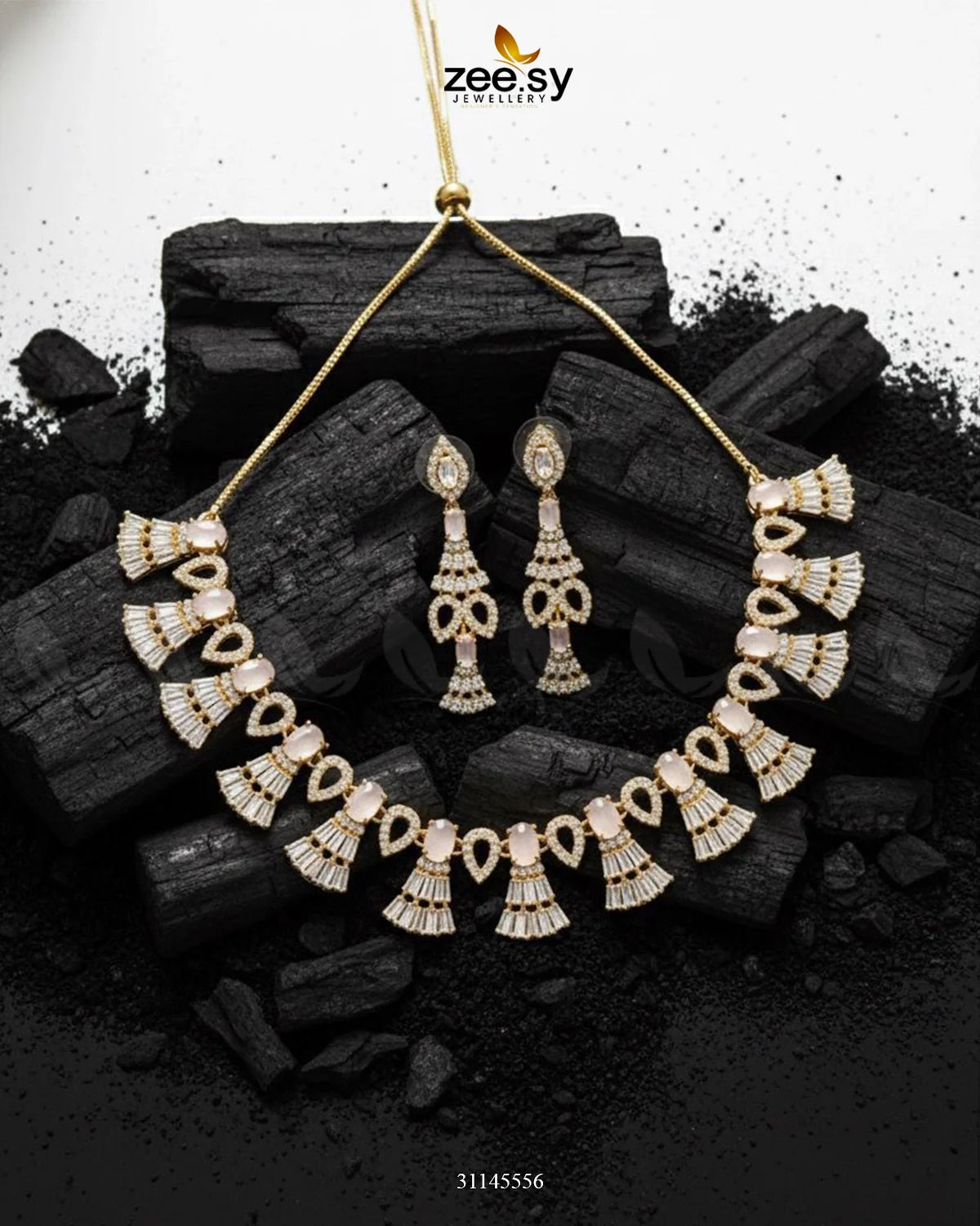 Baguette Fringe Tassel Necklace Set