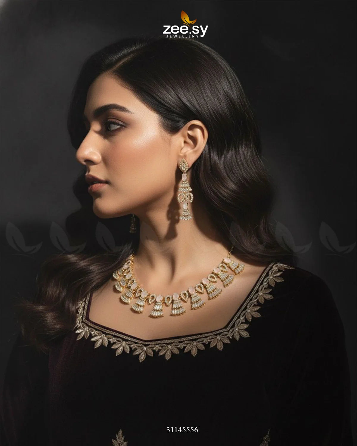 Baguette Fringe Tassel Necklace Set