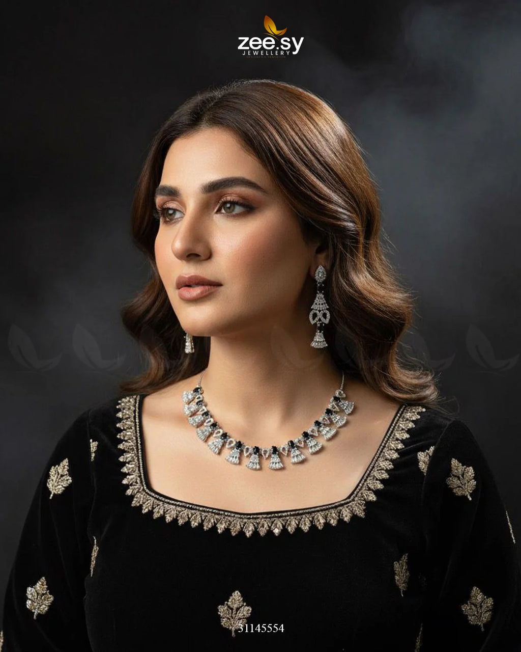 Baguette Fringe Tassel Necklace Set