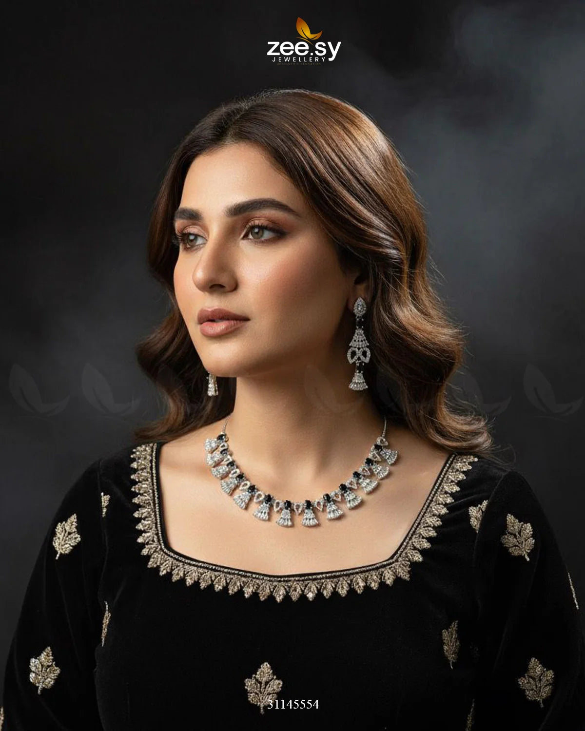 Baguette Fringe Tassel Necklace Set