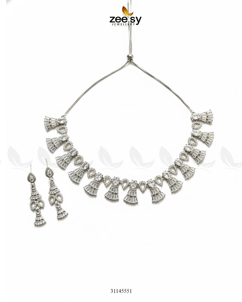 Baguette Fringe Tassel Necklace Set