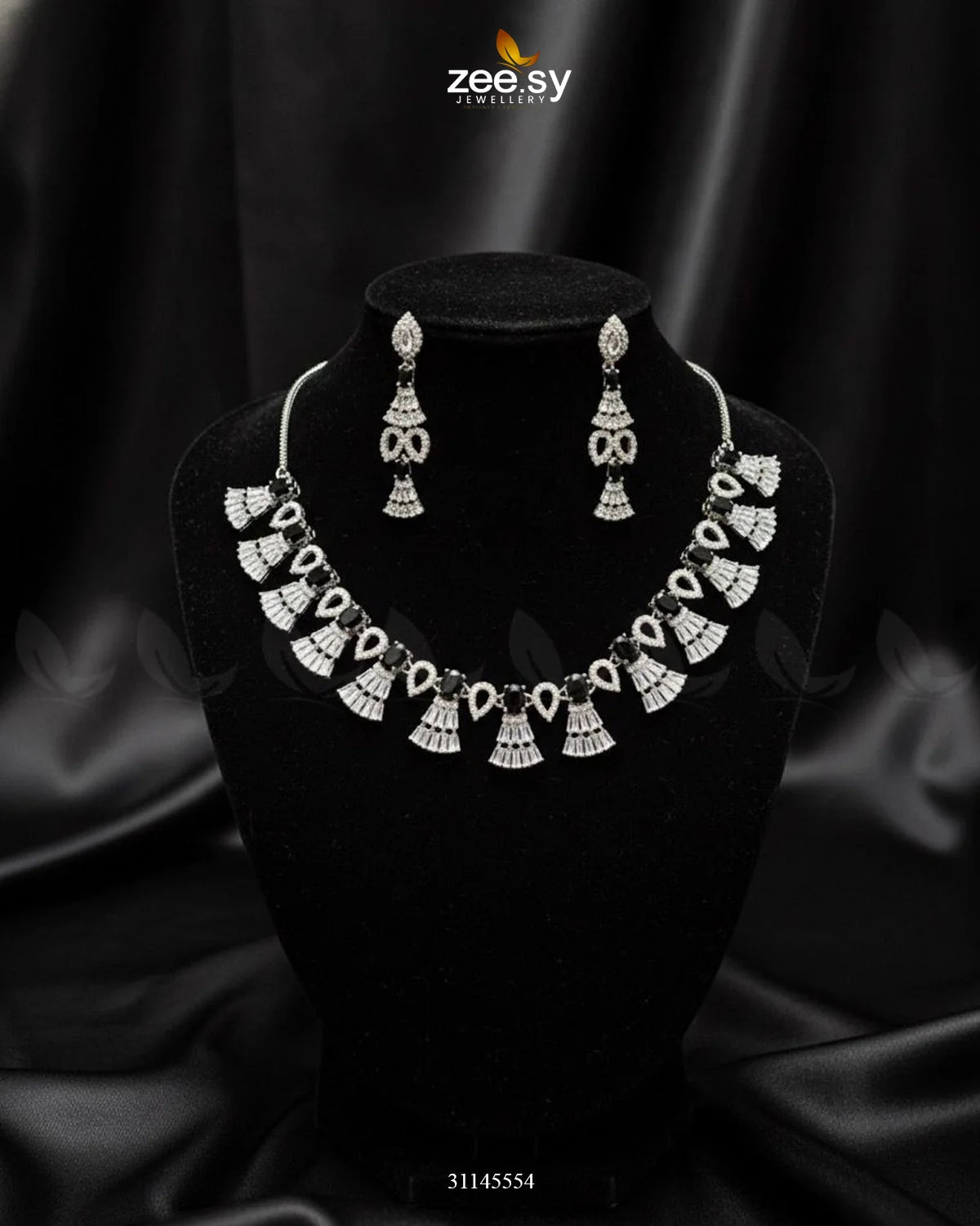 Baguette Fringe Tassel Necklace Set