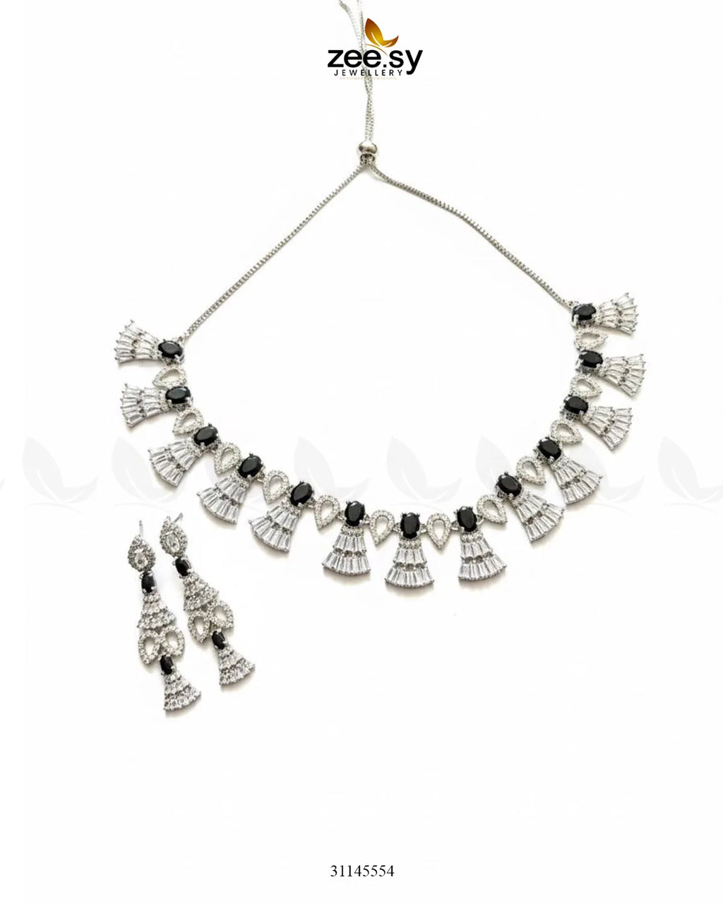 Baguette Fringe Tassel Necklace Set