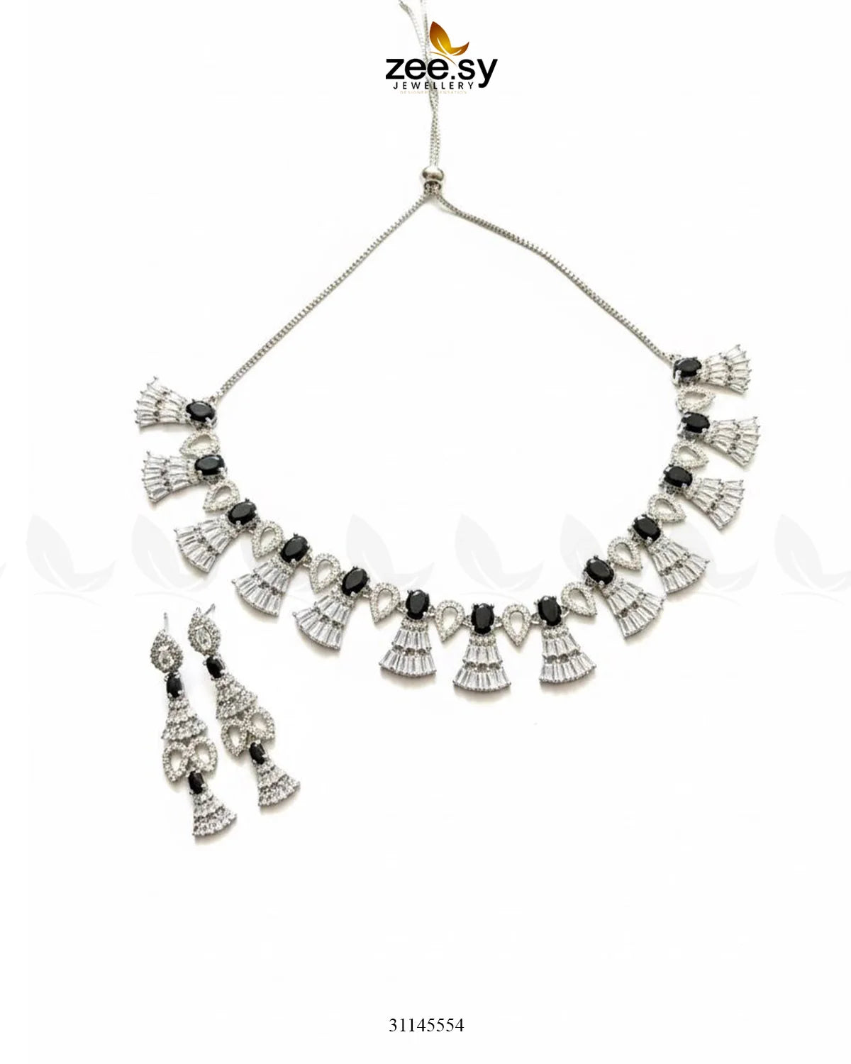 Baguette Fringe Tassel Necklace Set