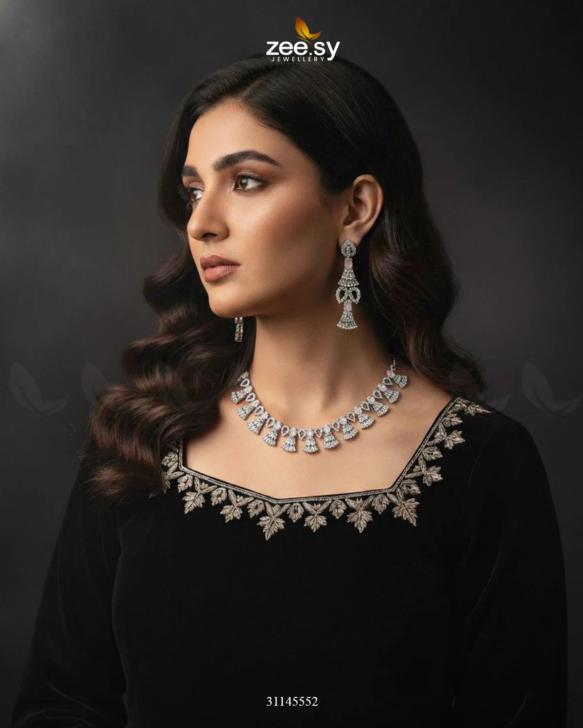 Baguette Fringe Tassel Necklace Set