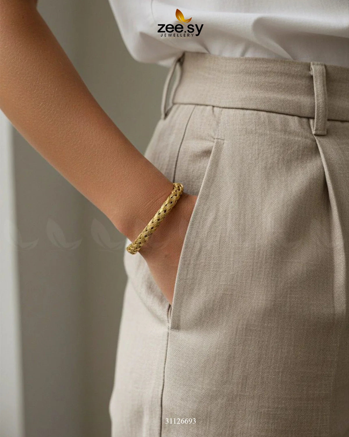 Basket Weave Stainless Steel Bracelet