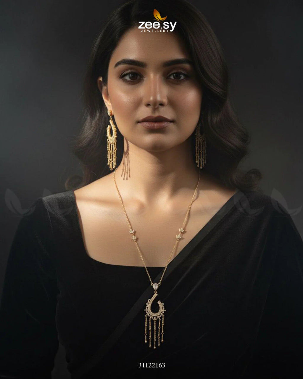 Crescent Tassel Drop Necklace Set