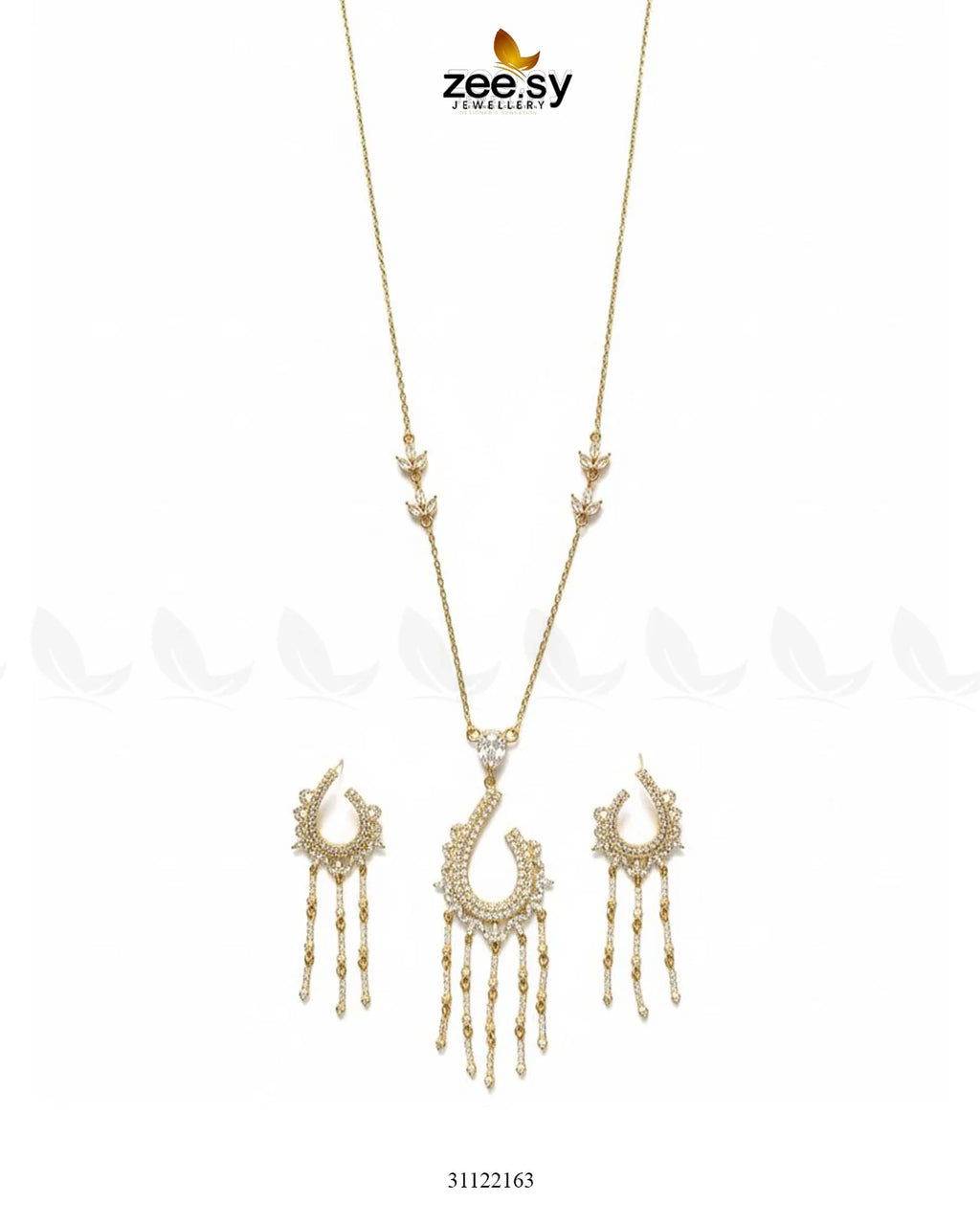 Crescent Tassel Drop Necklace Set