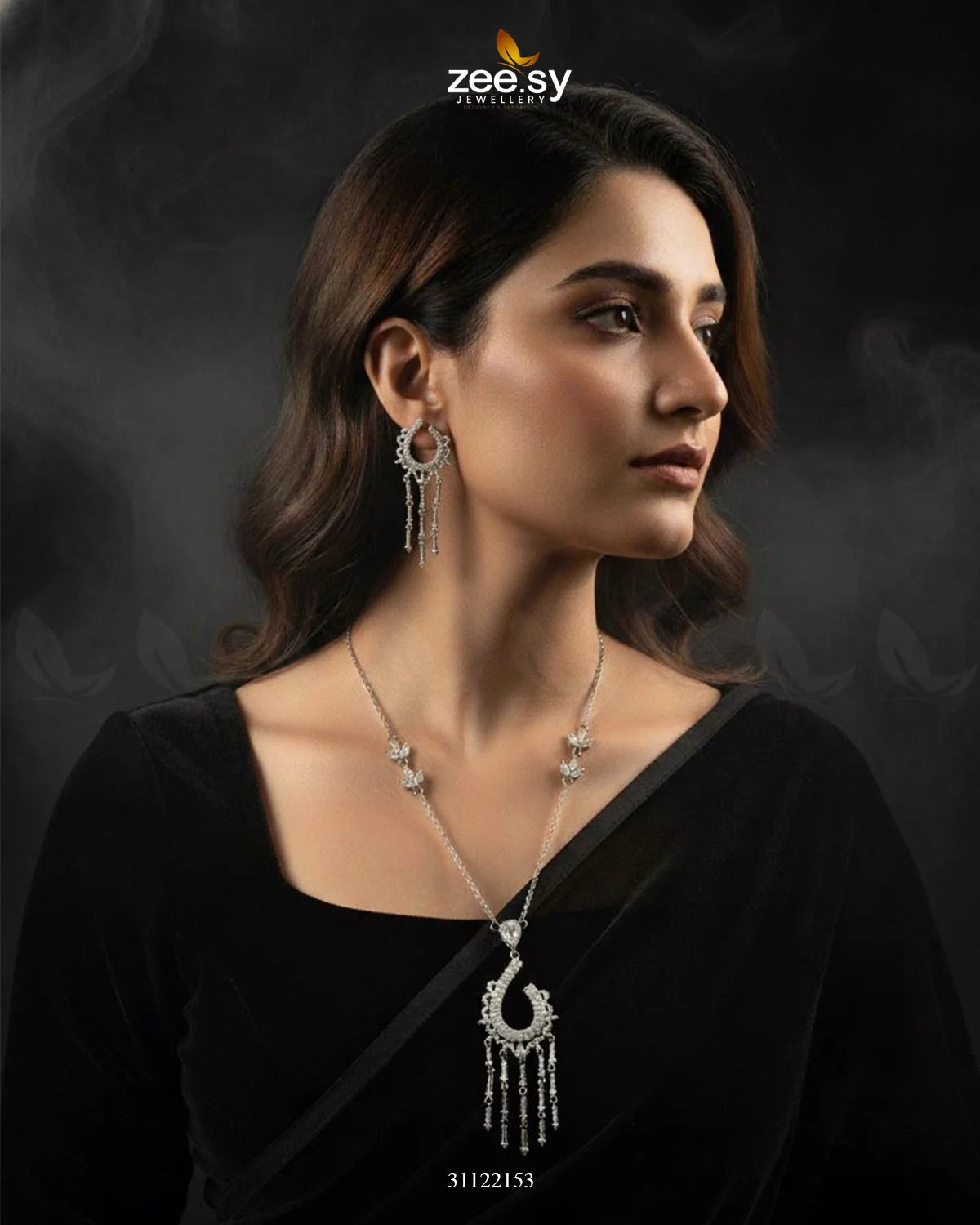 Crescent Tassel Drop Necklace Set