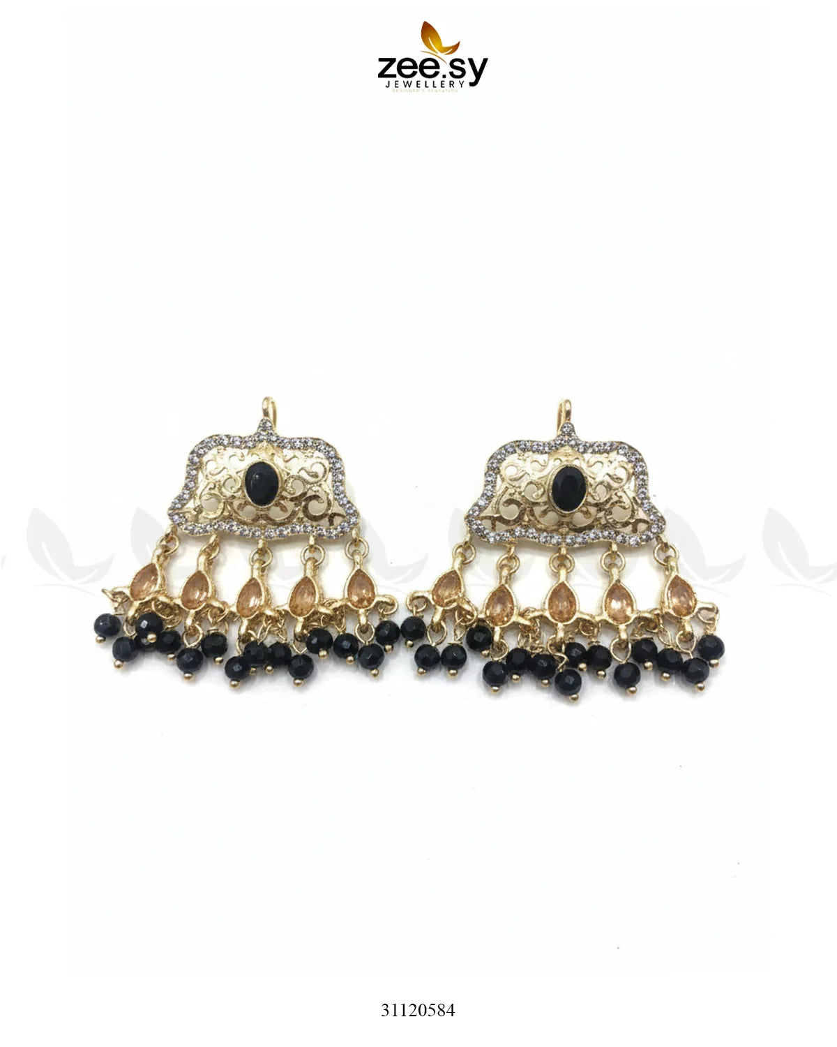Elegant Tassel Moti Work Earrings