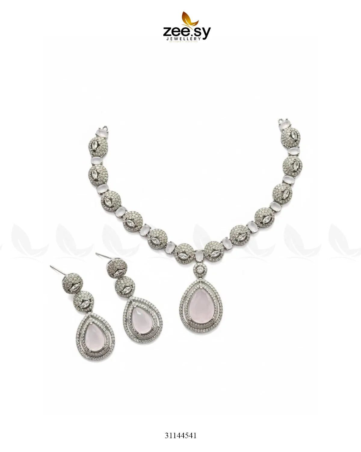 Elegant Heart Cluster Necklace Set