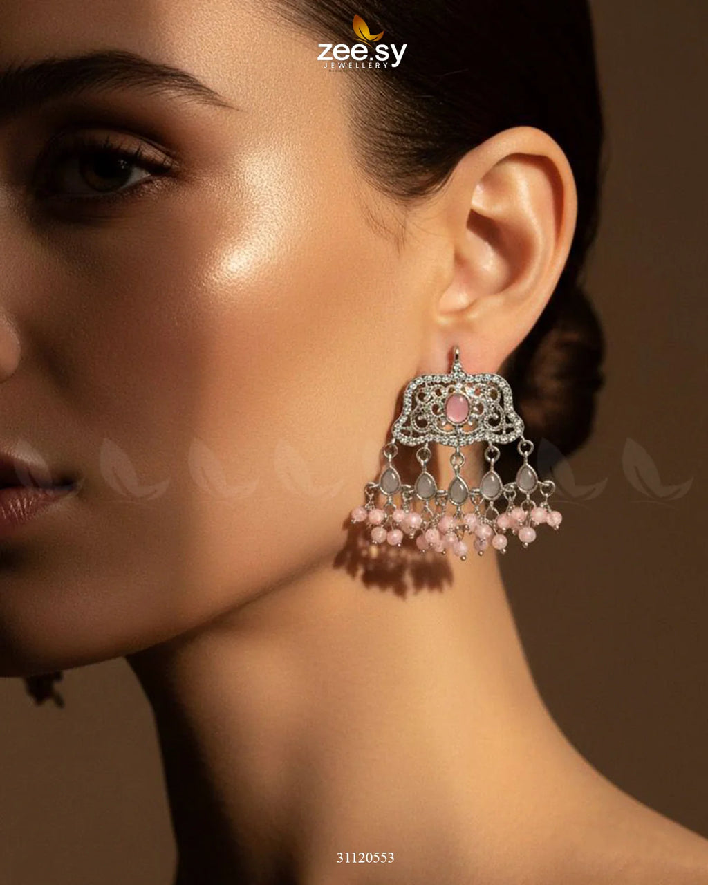 Elegant Tassel Moti Work Earrings