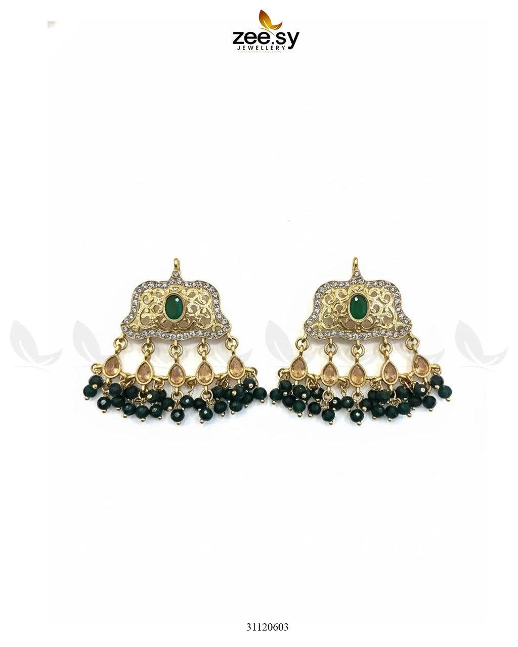 Elegant Tassel Moti Work Earrings