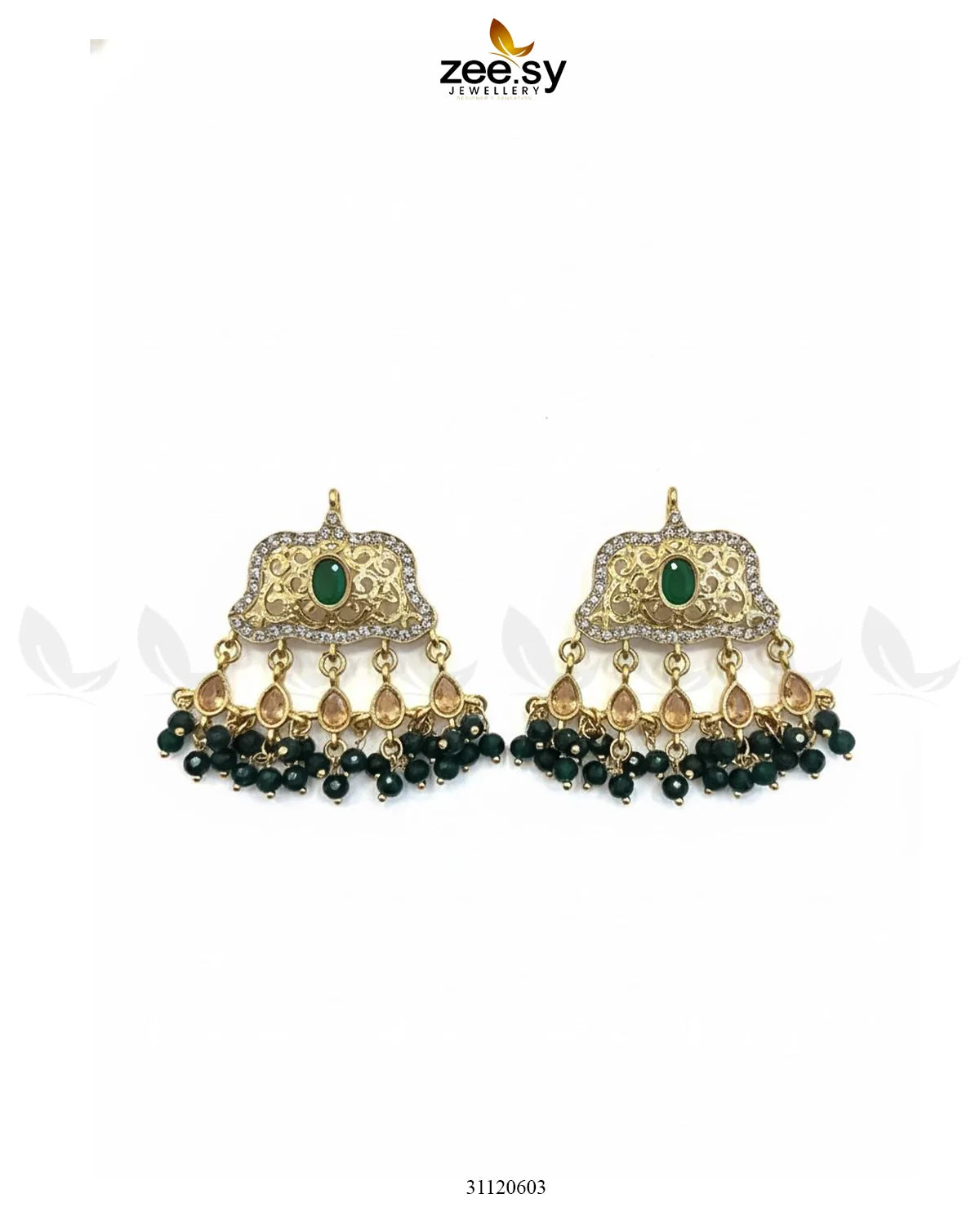Elegant Tassel Moti Work Earrings