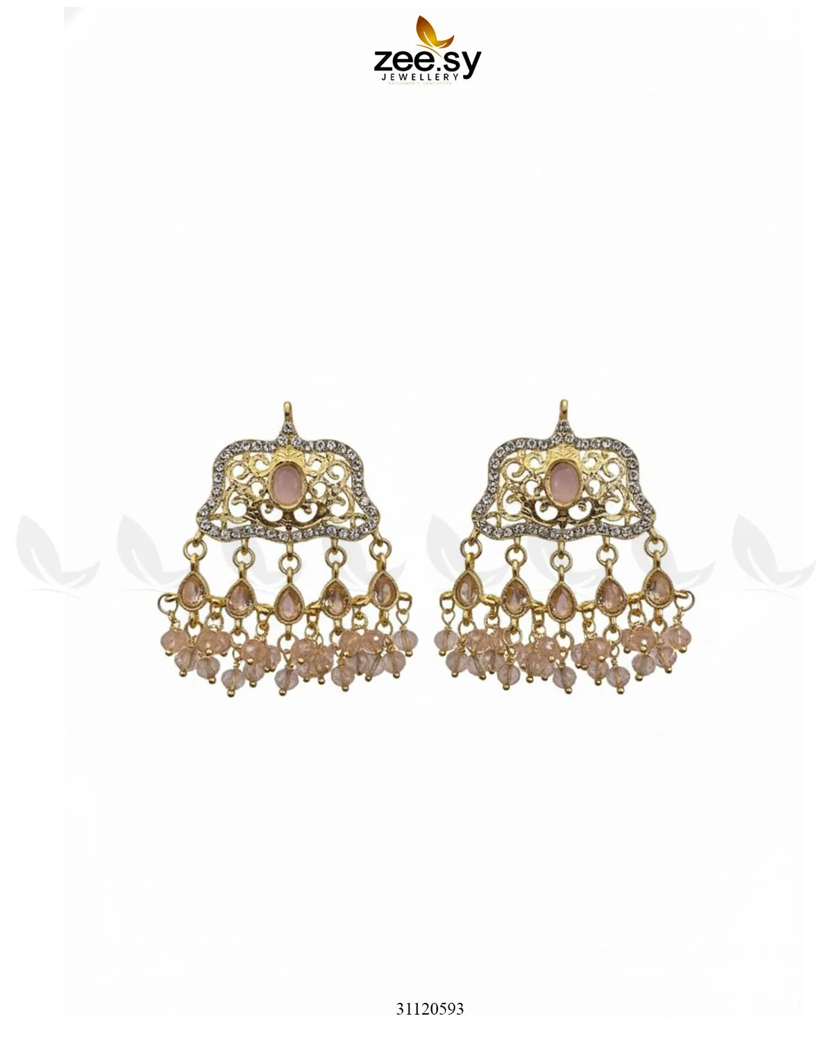 Elegant Tassel Moti Work Earrings