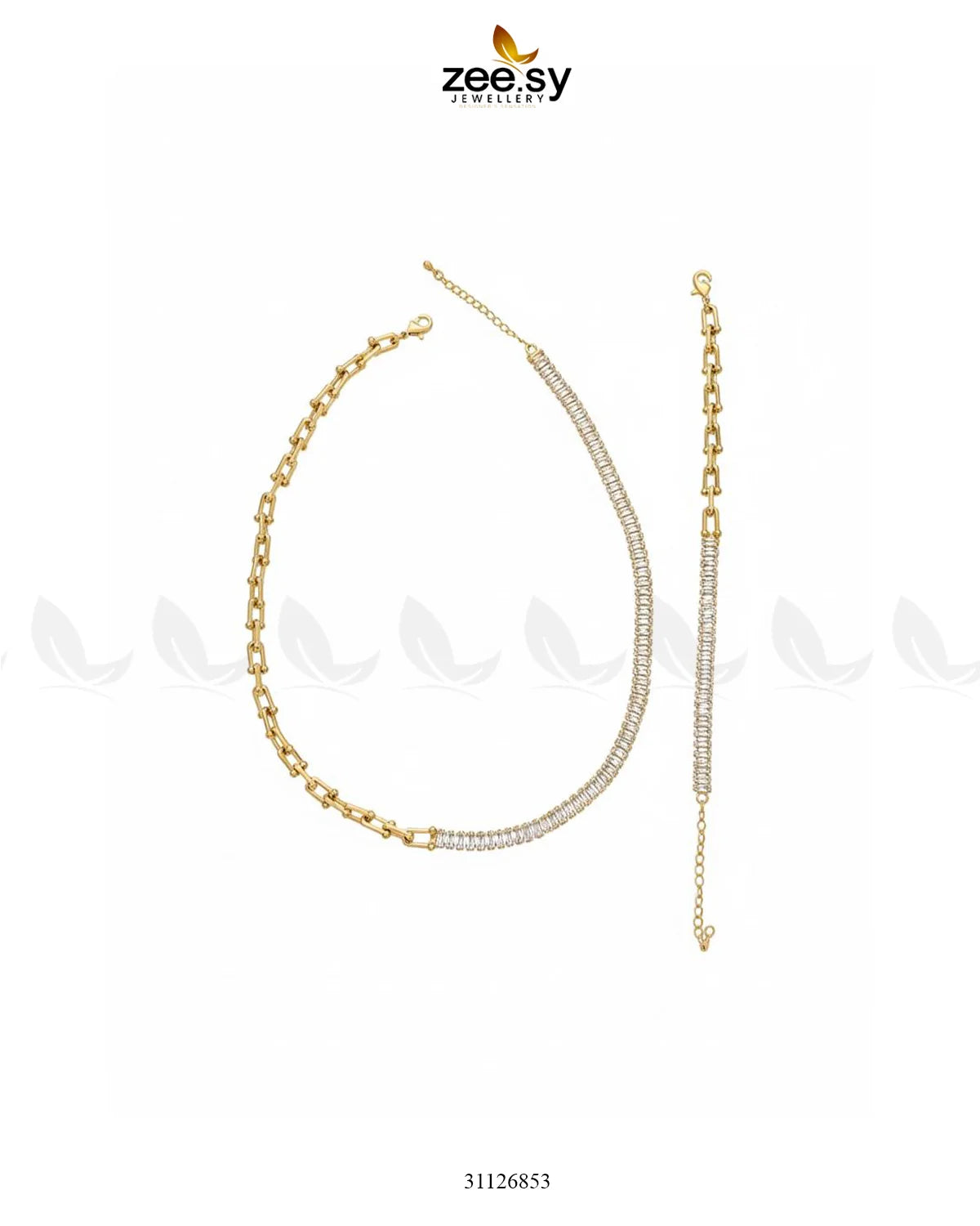 Sterling Baguette Chain Bracelet Set