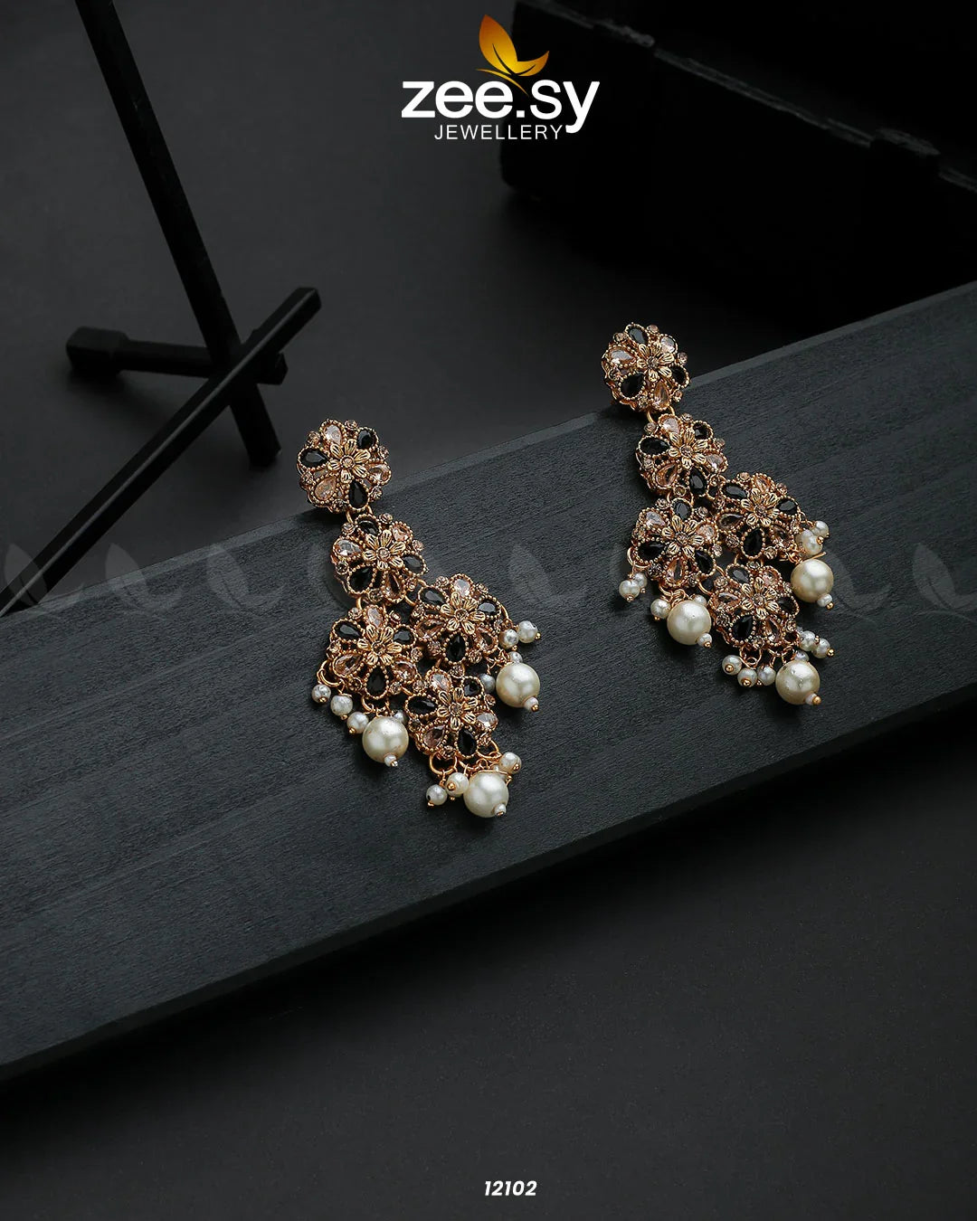 Golden Orchid Elegance Earrings