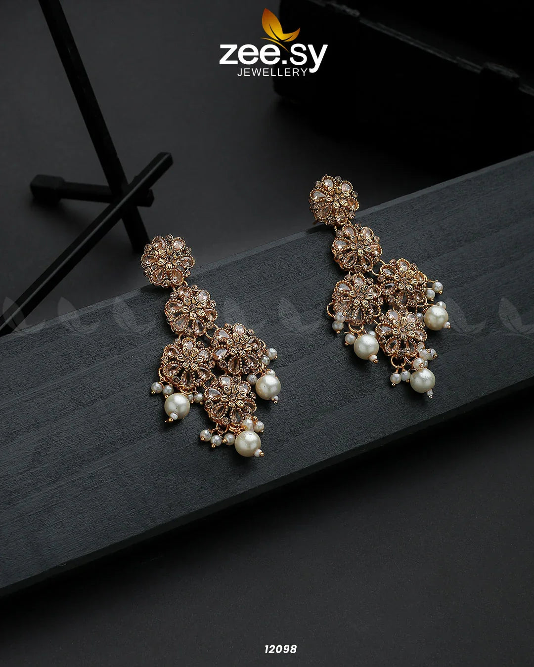 Golden Orchid Elegance Earrings