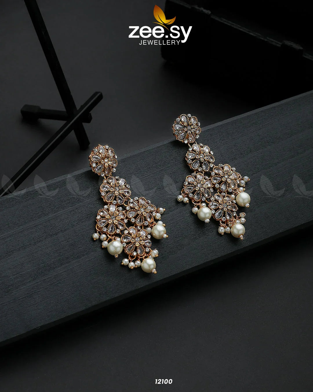 Golden Orchid Elegance Earrings