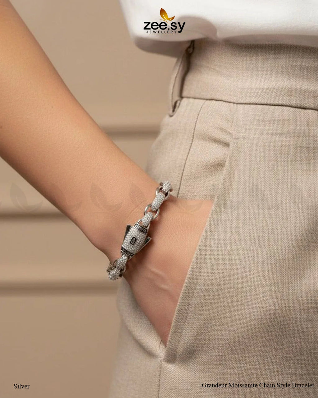 Grandeur Moissanite Charm Style Bracelet