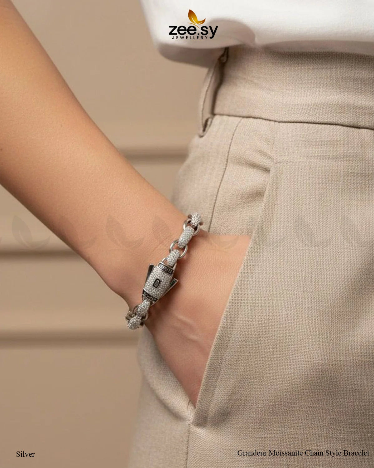 Grandeur Moissanite Charm Style Bracelet