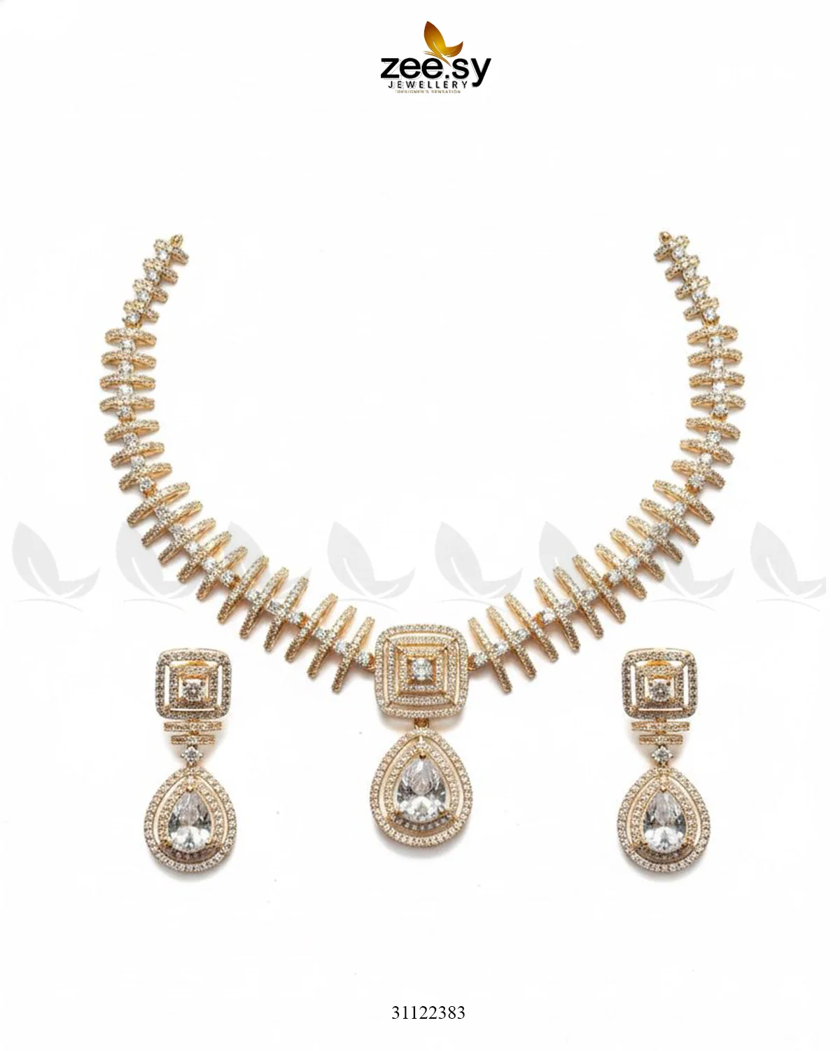 Kavita Art Oval Crystal Necklace Set