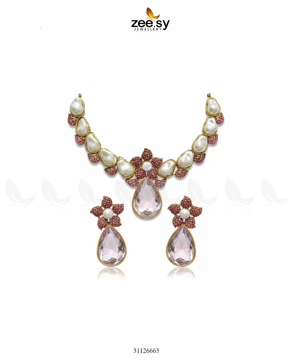 Oceanic Baroque Teardrop Necklace Set