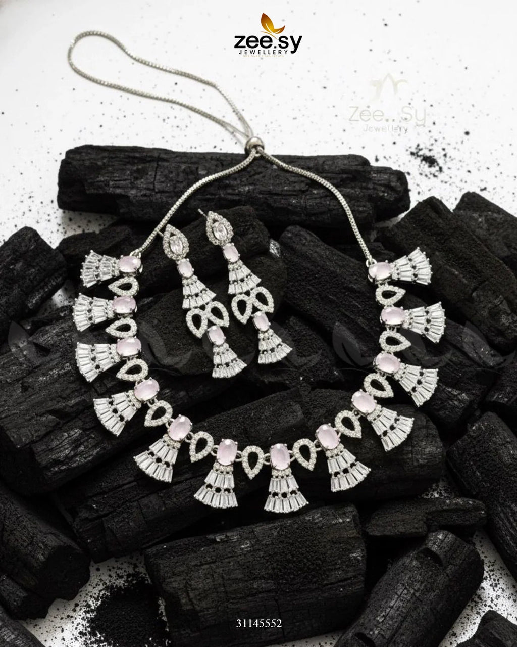 Baguette Fringe Tassel Necklace Set