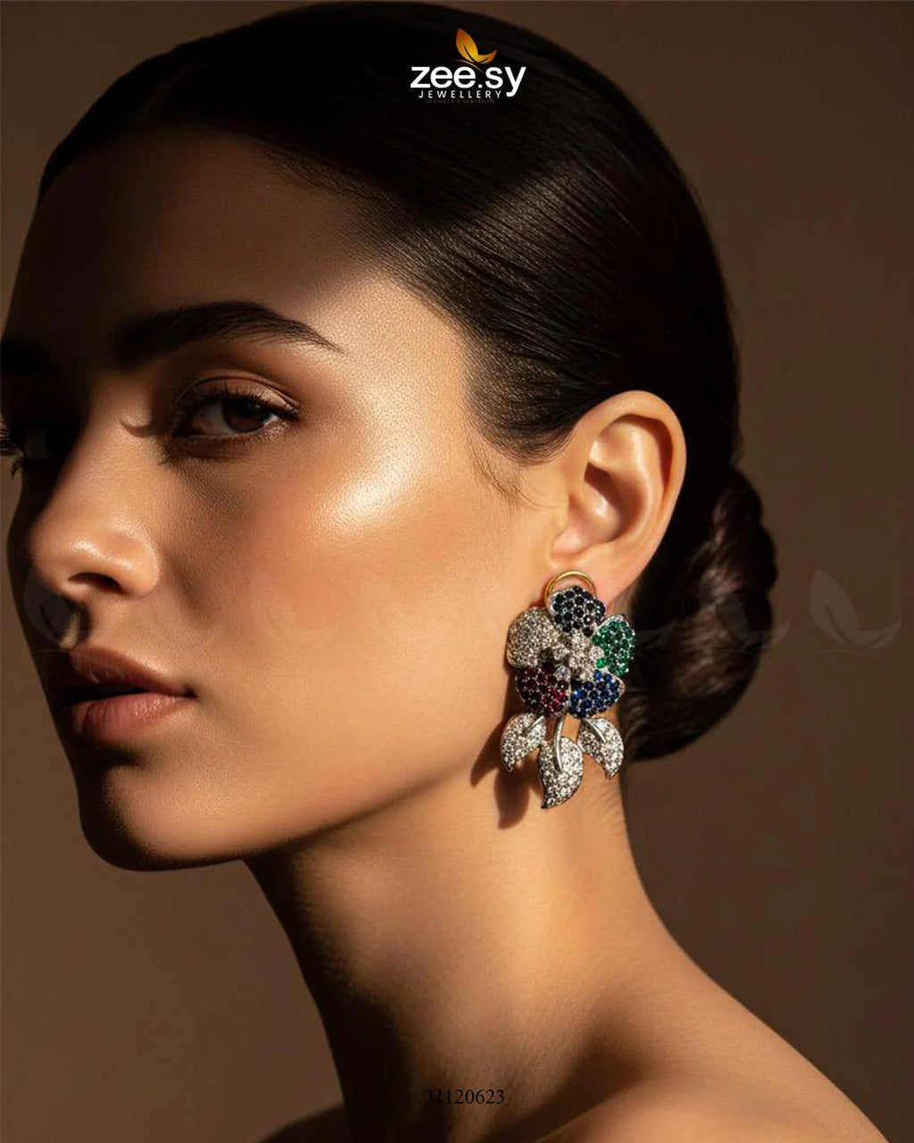 Dazzling Crystal Rose Drop Earrings