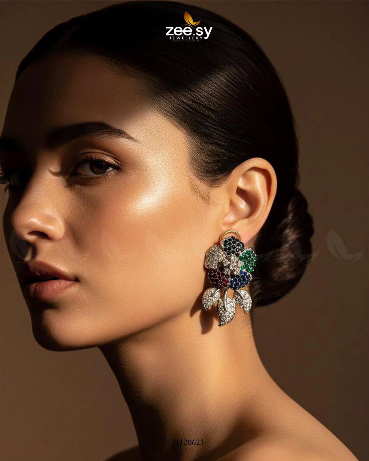 Dazzling Crystal Rose Drop Earrings