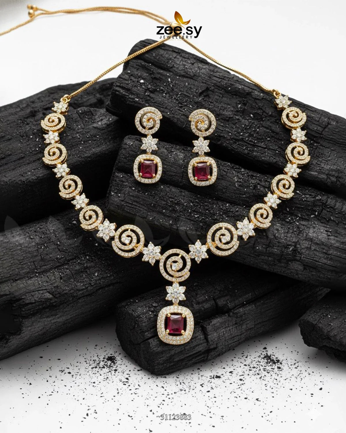 Opulent Vestige Crystal Necklace Set