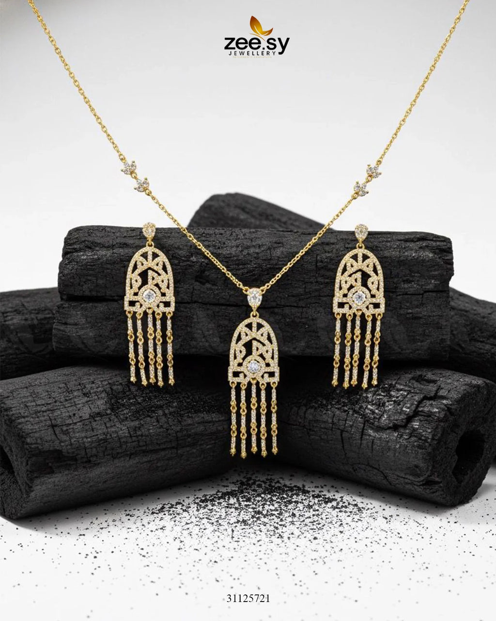 Precious Crystal Eternal Necklace Set